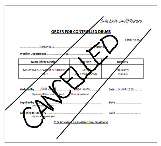 Cancelled Order Form