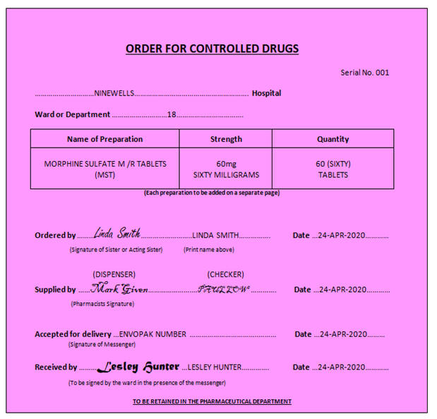 Pink Order Form